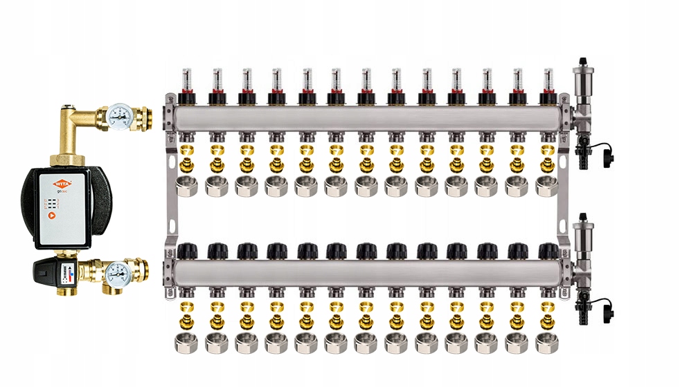 Rozdělovač pro podlahu 13 nerezový pro vytápění Čerpadlo Wita Pex