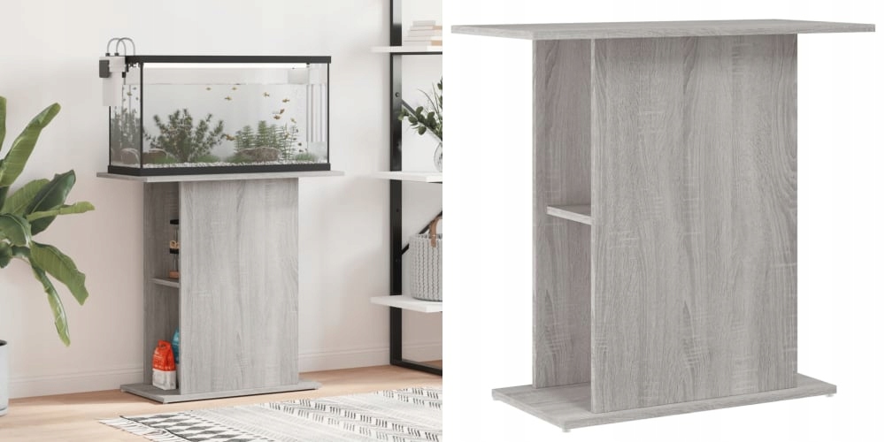 Levně Šedý dub sonoma, Skříňka pod akvárium, 5 cm, 75x36x72