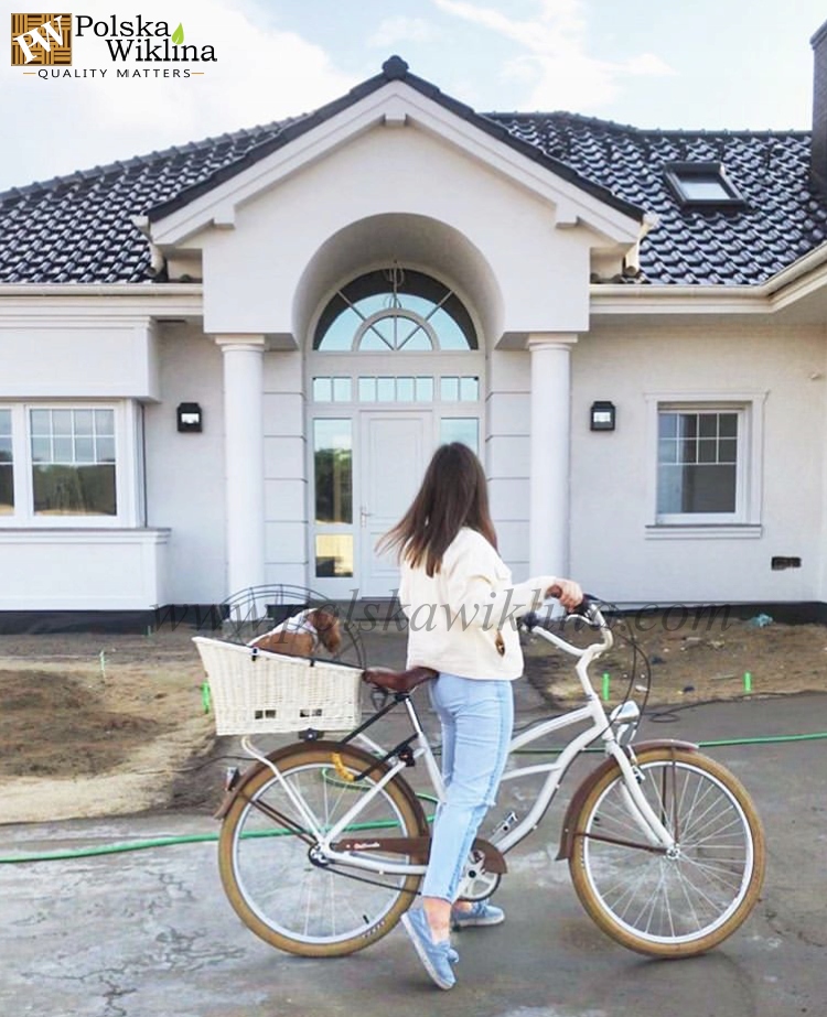 KOSZYK WIKLINOWY NA BAGAŻNIK DLA PSA KOSZ NA ROWER NATURALNY Model Na bagaznik