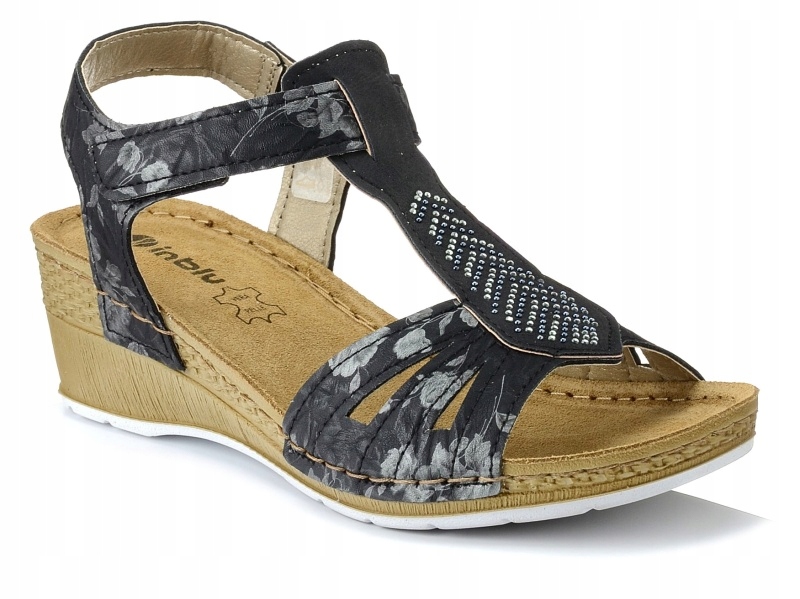 

Sandały damskie na koturnie Inblu wkładka skóra 38