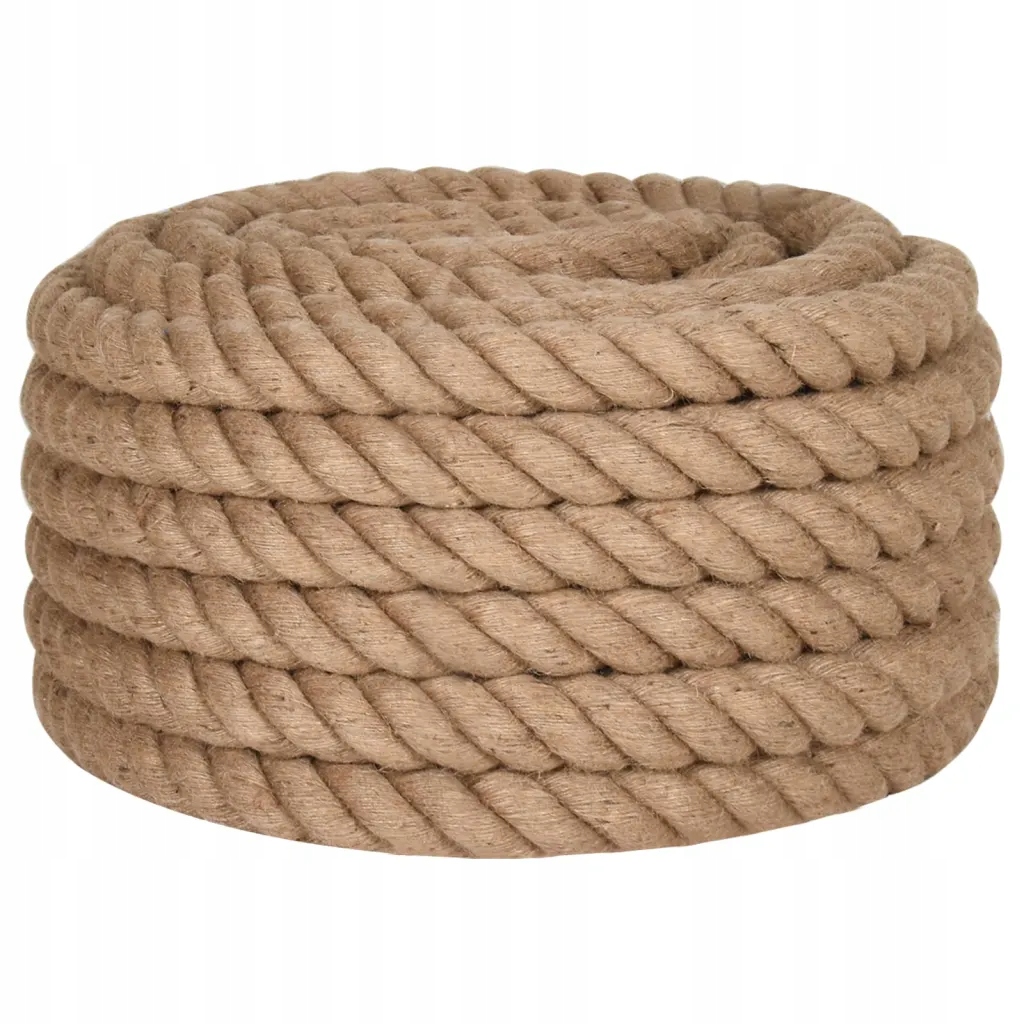 Jutové lano 30 mm x 10 m. Přírodní, odolné, těžké. 6 kg!