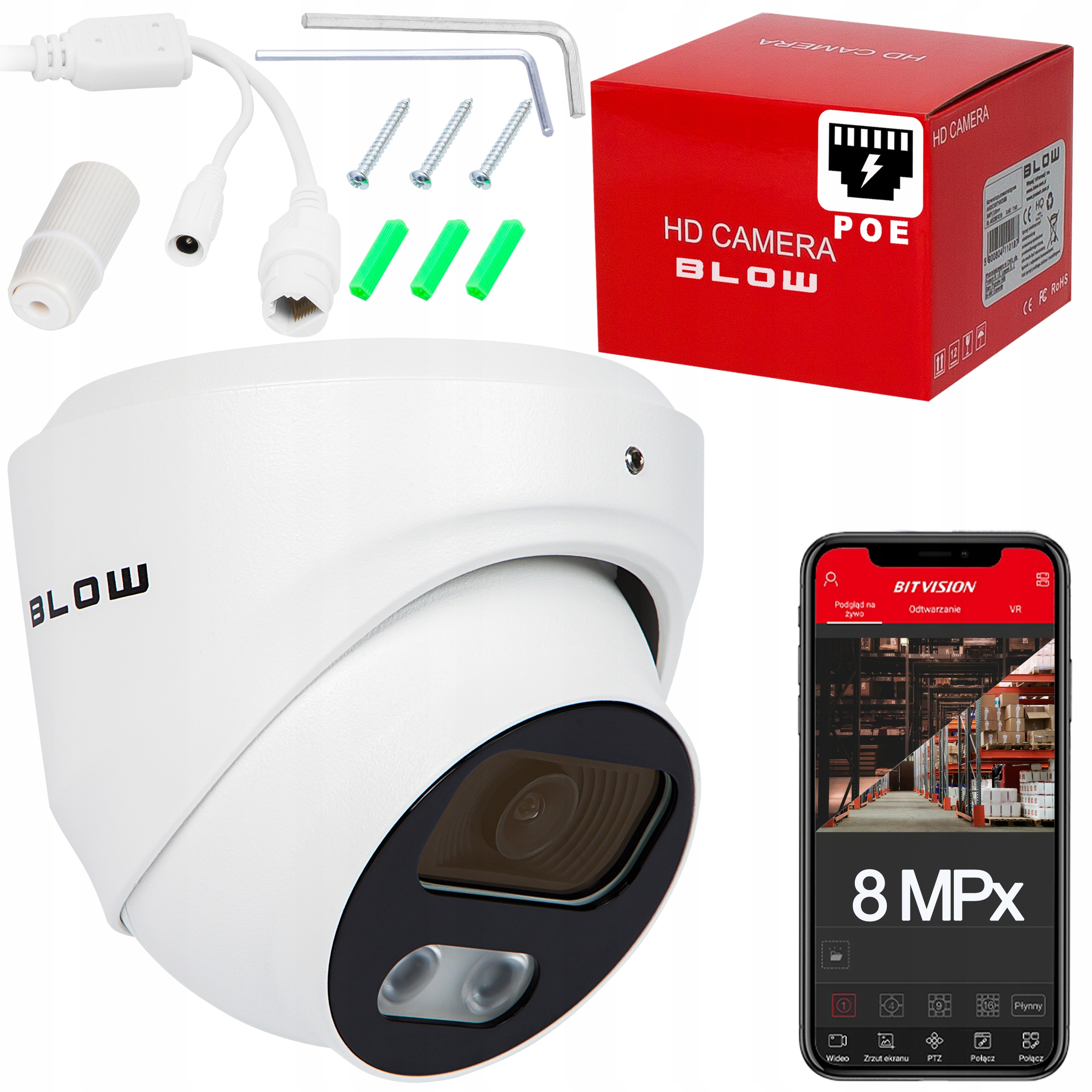 Kamera Poe 8MPx Zewnętrzna Metal IP67 HybridLight Ir+led Metalowa 4K