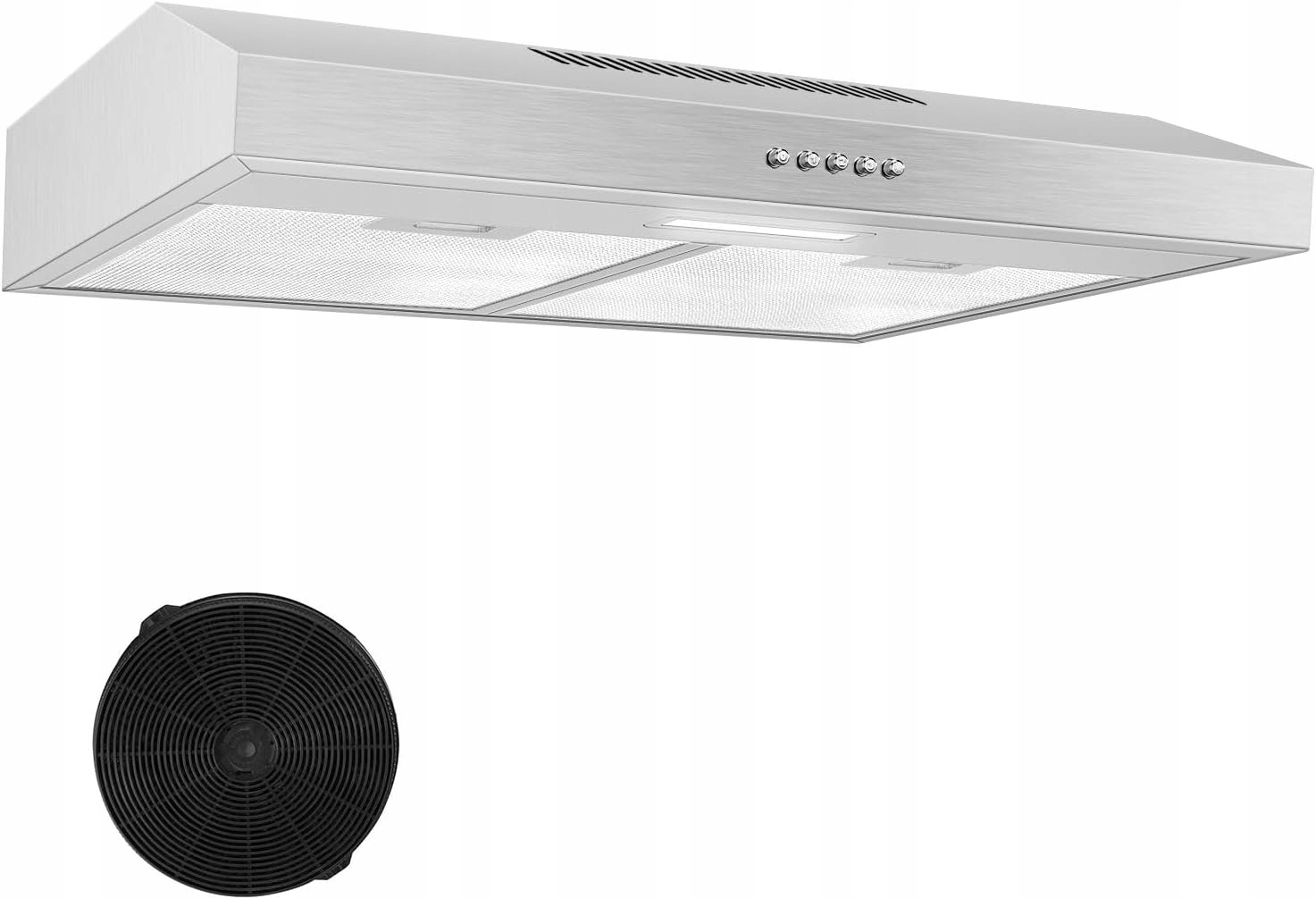 Okap kuchenny TopStrong 60 cm 201 m³/h z filtrem z węglem aktywnym Cf-k Led