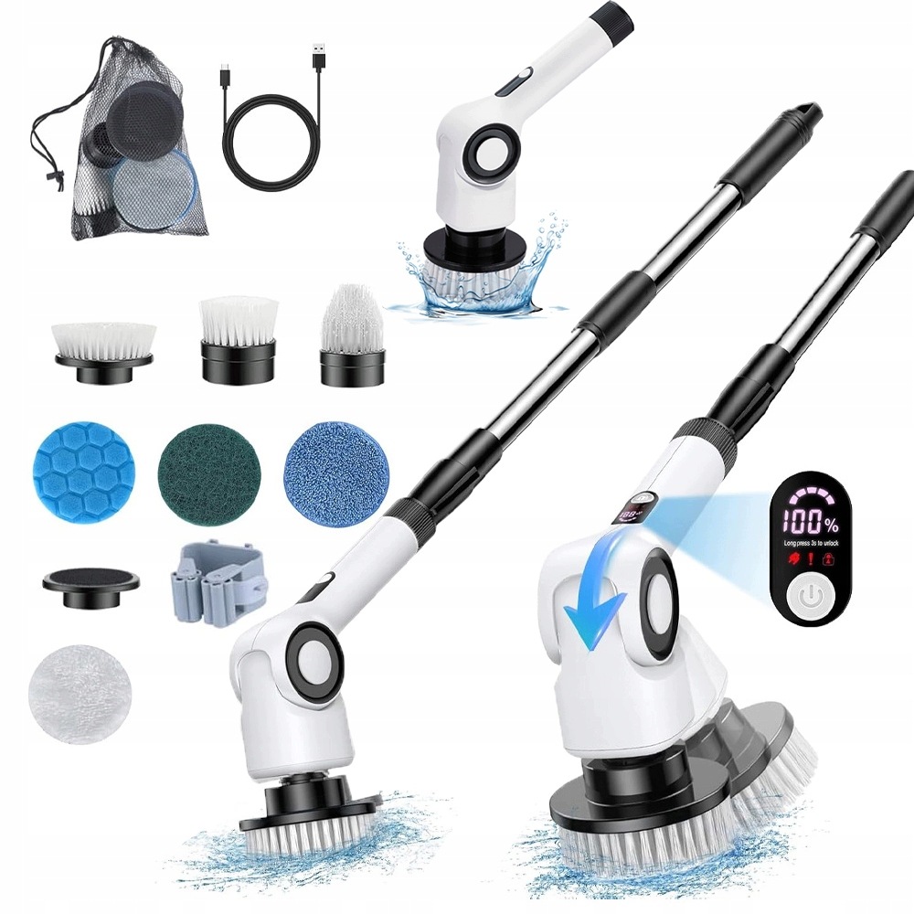 7V1 Bezdrátový Elektrický Rotační Čisticí Kartáč Mop 2000 mAh