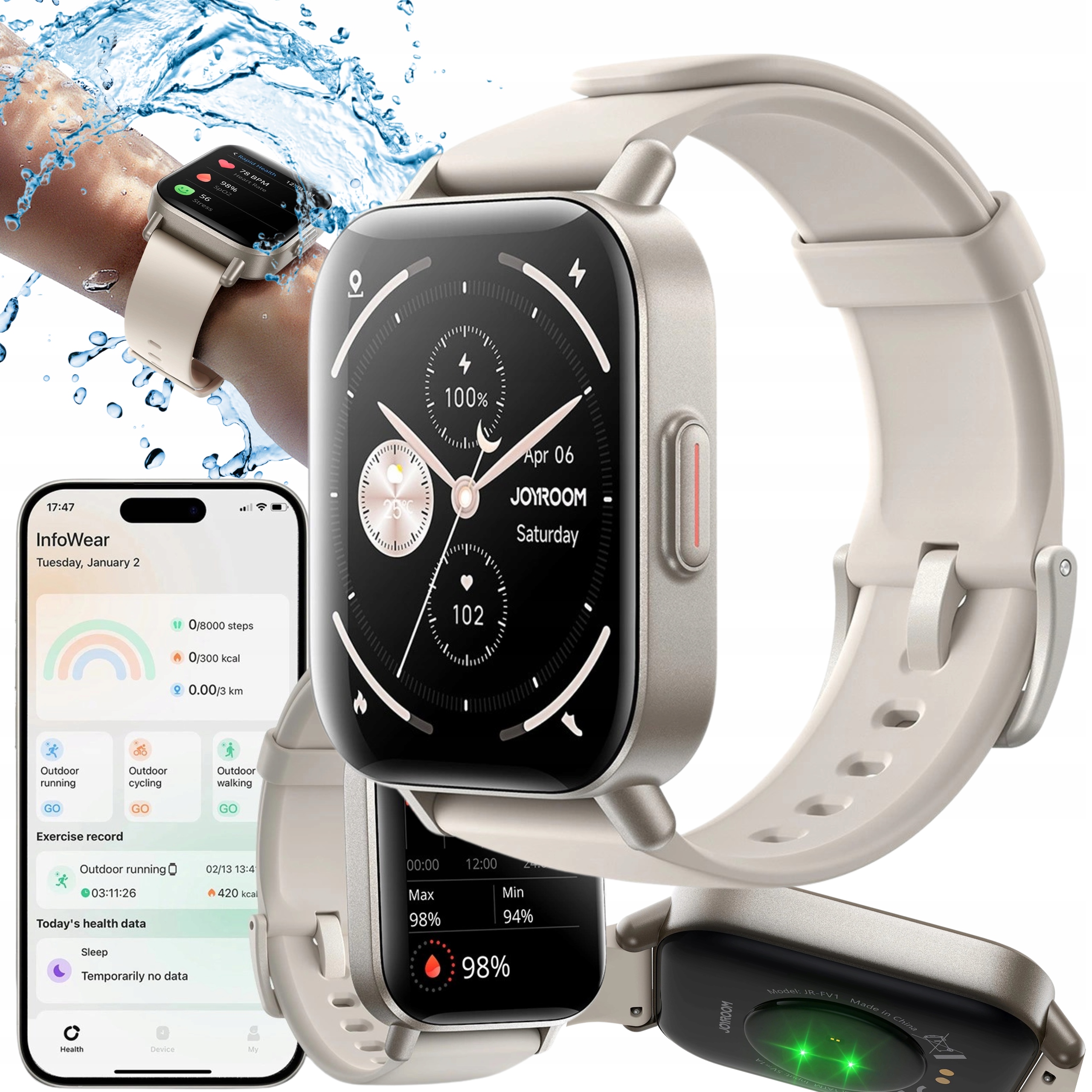 Chytré Hodinky Dámské Monitorovací Hodinky Ppg Příjem Hovorů Odolnost 1 Atm