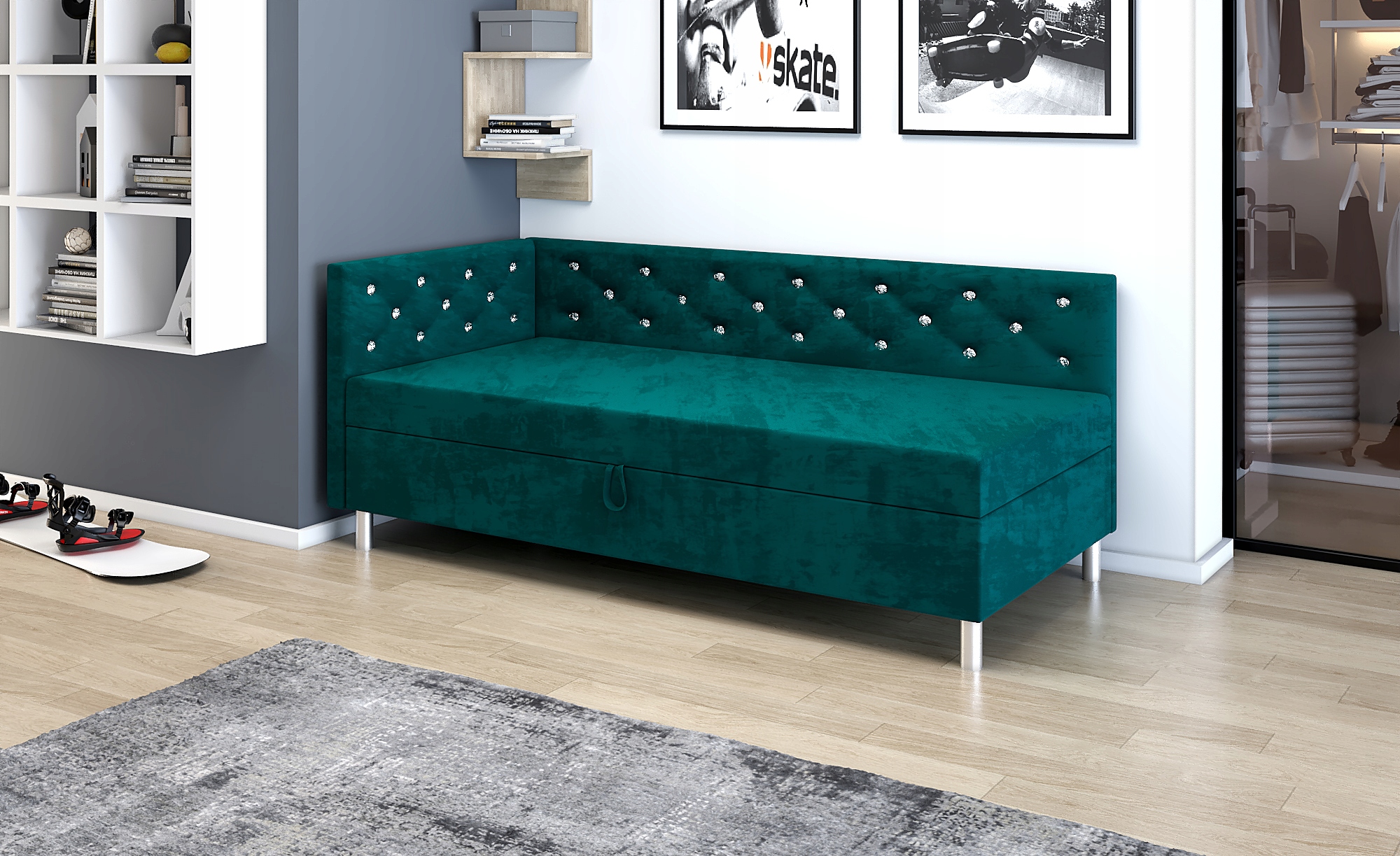 Łóżko młodzieżowe Tapczan welur Princess+ 90 Materiał korpusu inny