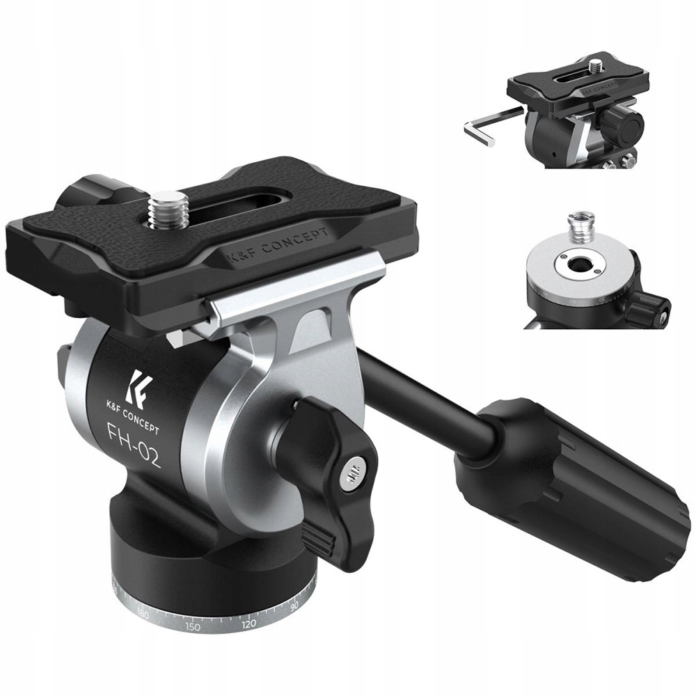 K&f Concept FH-02 Głowica statywowa 2D z rączką Arca Swiss 3 kg