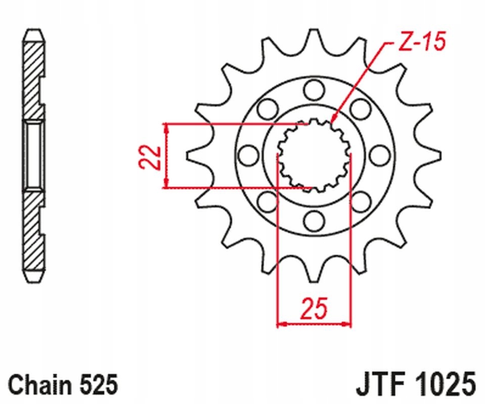 Jt Zębatka Przednia 2354 15 Royal Enfield Himalayan 411 '16-'22, Scram 411