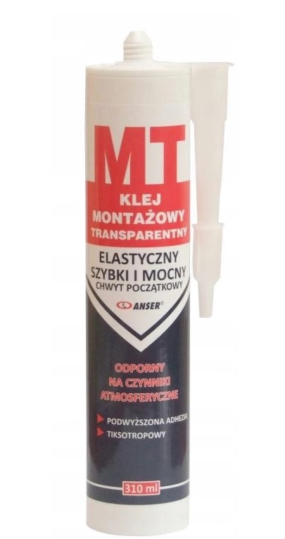 

Klej Montażowy Mt bezbarwny Anser 310 ml