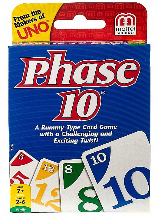 Phase 10 gra karciana rodzinna zabawna UNO