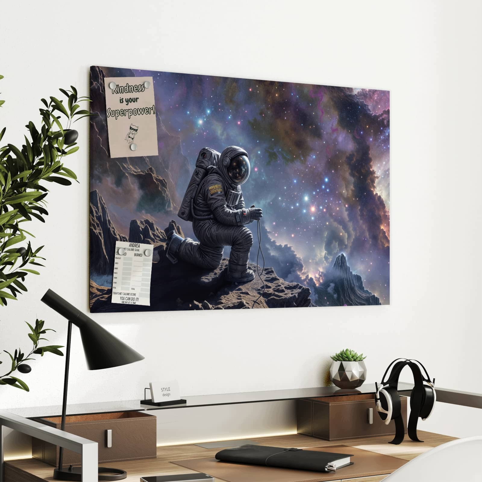 Magnetická tabule Astronauta Vesmír 90 × 60 cm