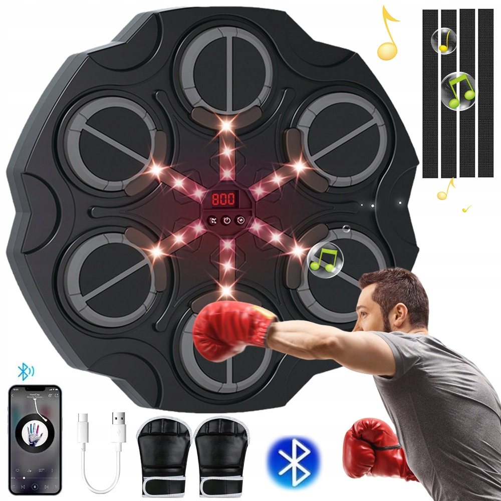 Bluetooth Rgb Hudební Boxovací Talíř S Boxerskými Rukavicemi Jako Dárek
