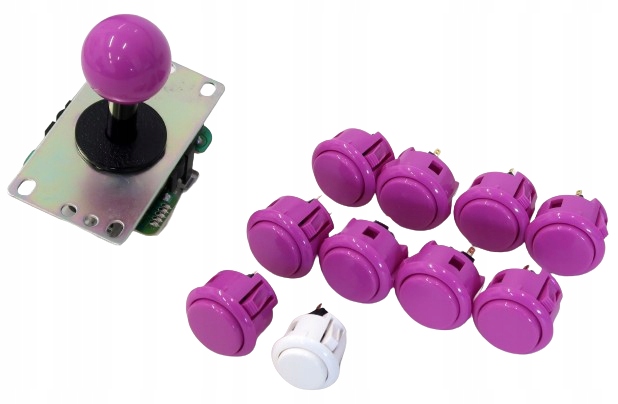 ZESTAW JOYSTICKÓW GUZIKÓW COOL BEAR FIOLETOWE 11 ELEMENTÓW