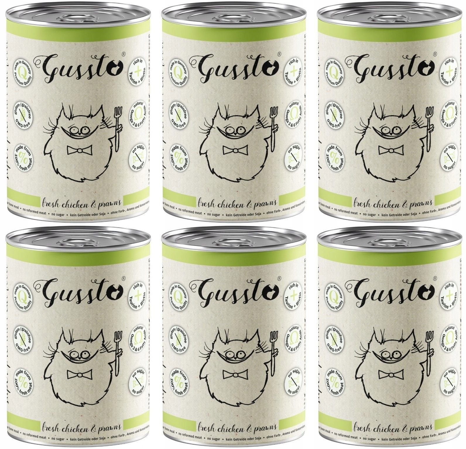 Levně Gussto Cat Fresh Chicken & Prawns (kuřecí maso, krevety) 6 x 400 g