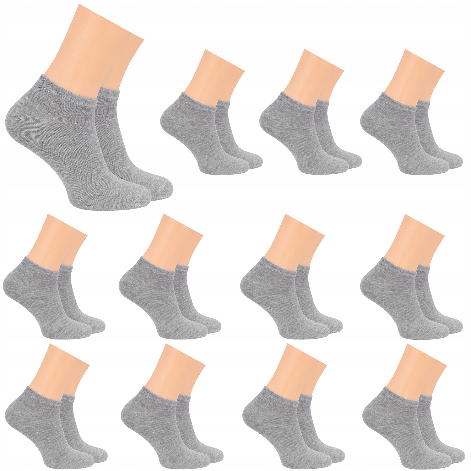 

24x Stopki Skarpetki Damskie Bawełna Szare 39-41