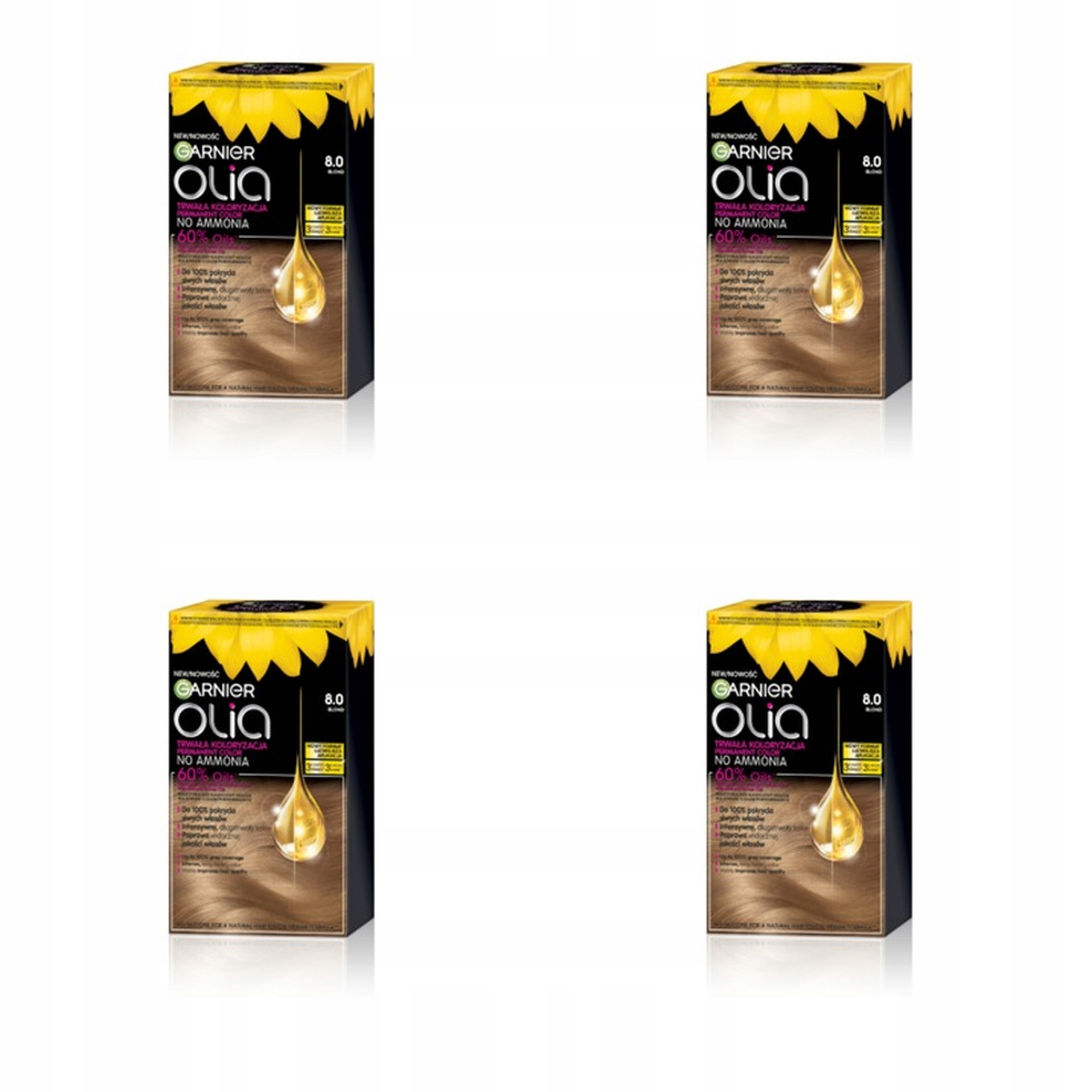 4x Garnier Olia 8.0, Blond, Permanentna koloryzacja