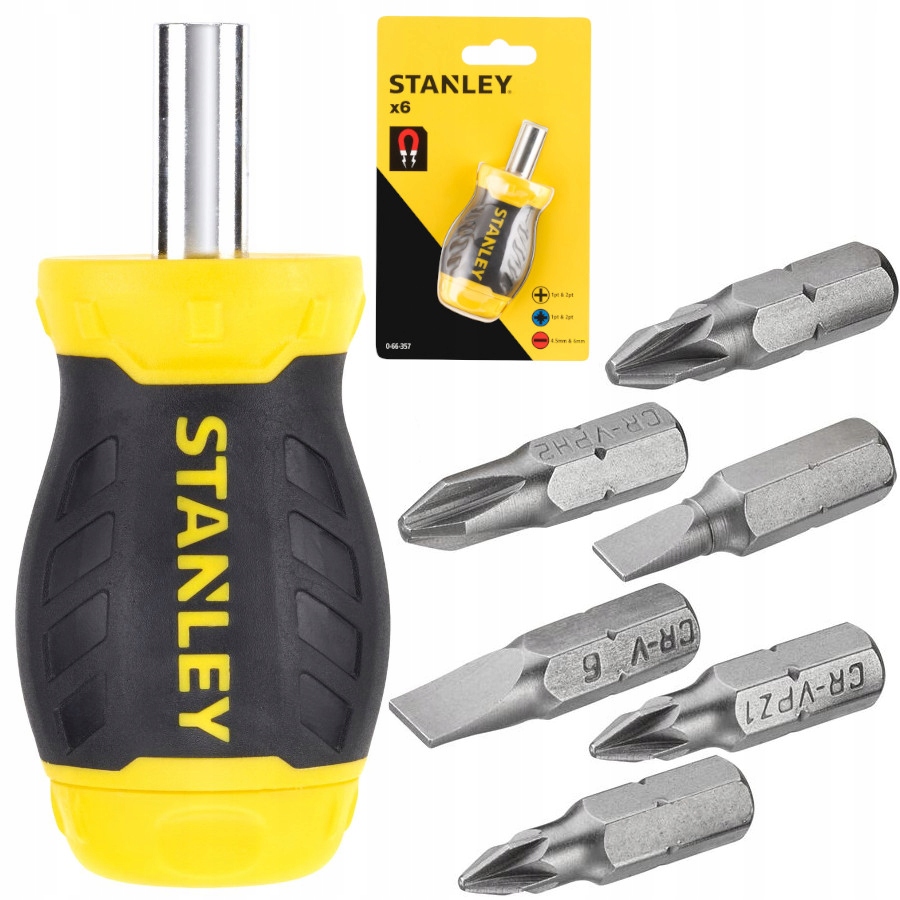 Śrubokręt wkrętak 6 bitów MultiBit Stanley 66-357
