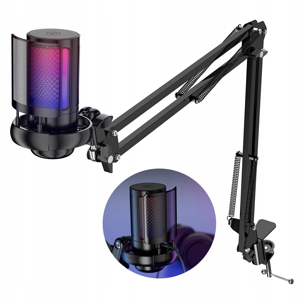 Studiový Mikrofon Usb Kondenzátorový Herní Mikrofon S Nastavitelným Rámem, Filtr