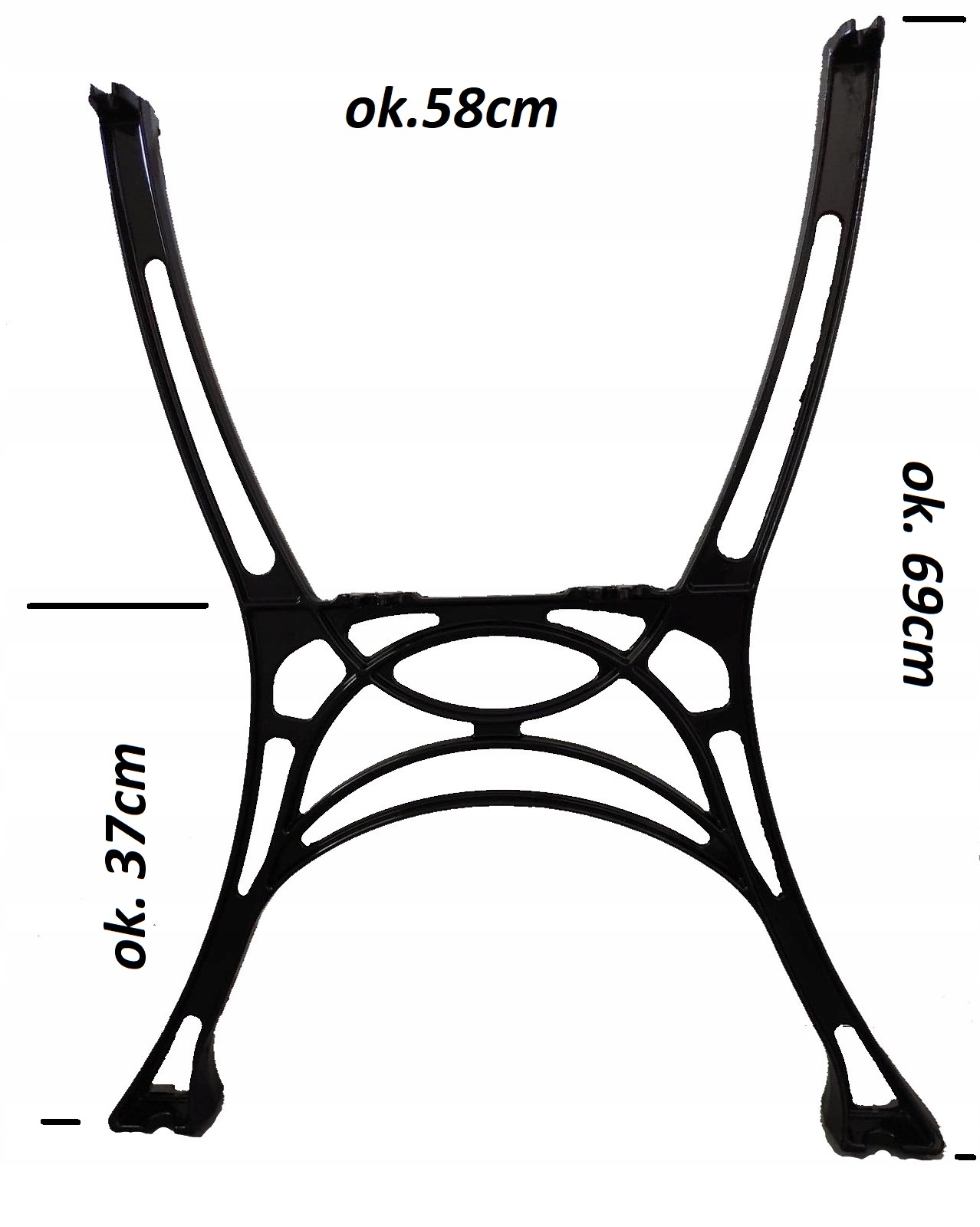 NOGA, NOGI DO STOŁÓW OGRODOWYCH MOCNE ALUMINIUM Kolor czarny