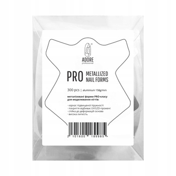 Adore Metalizované formy na prodlužování nehtů, 300 ks