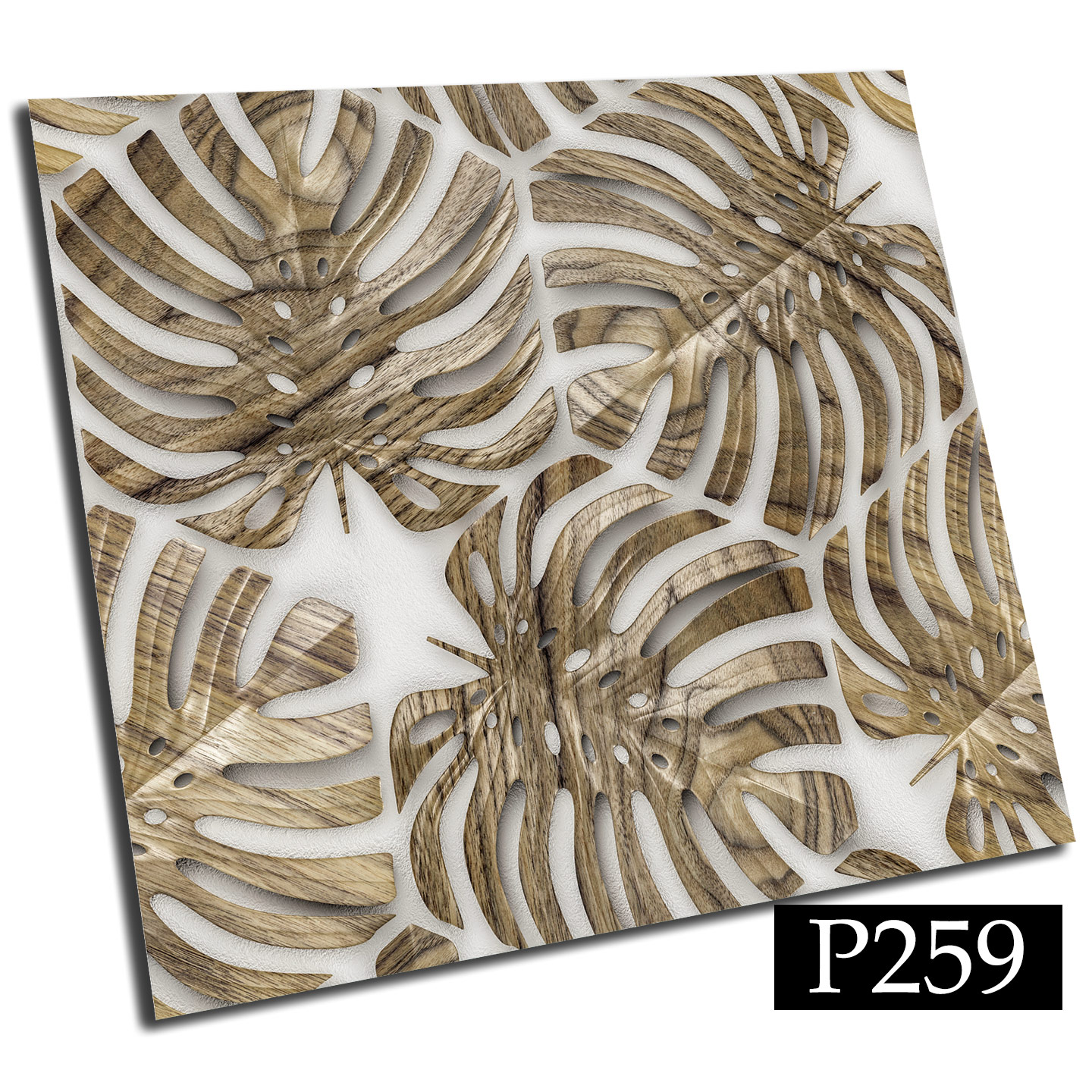 Kafelki PCV samoprzylepne 25cm Liść Monstera Heksy