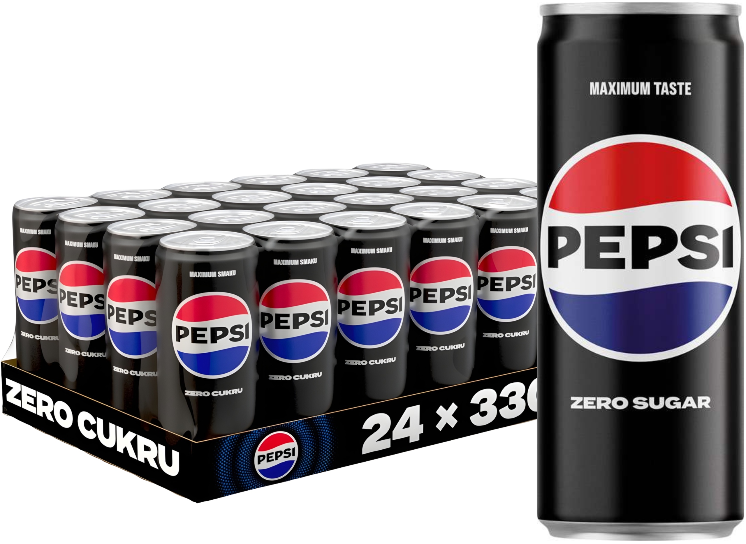 Sycený nápoj Pepsi Bez cukru 24 x 330 ml