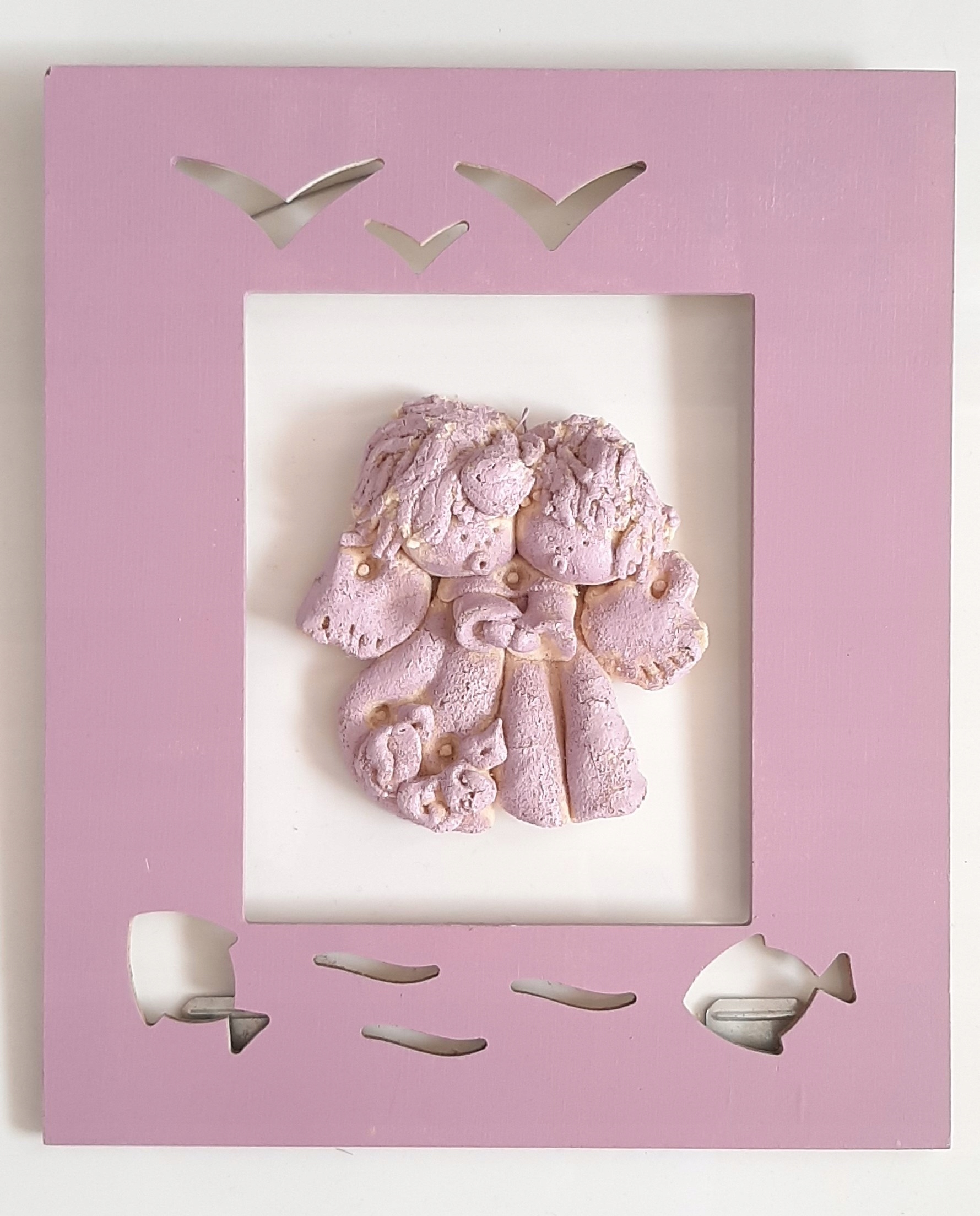 RAMKA ażurowa ANIOŁKI 3D ptaszki rybki morze fale Bohater Inny