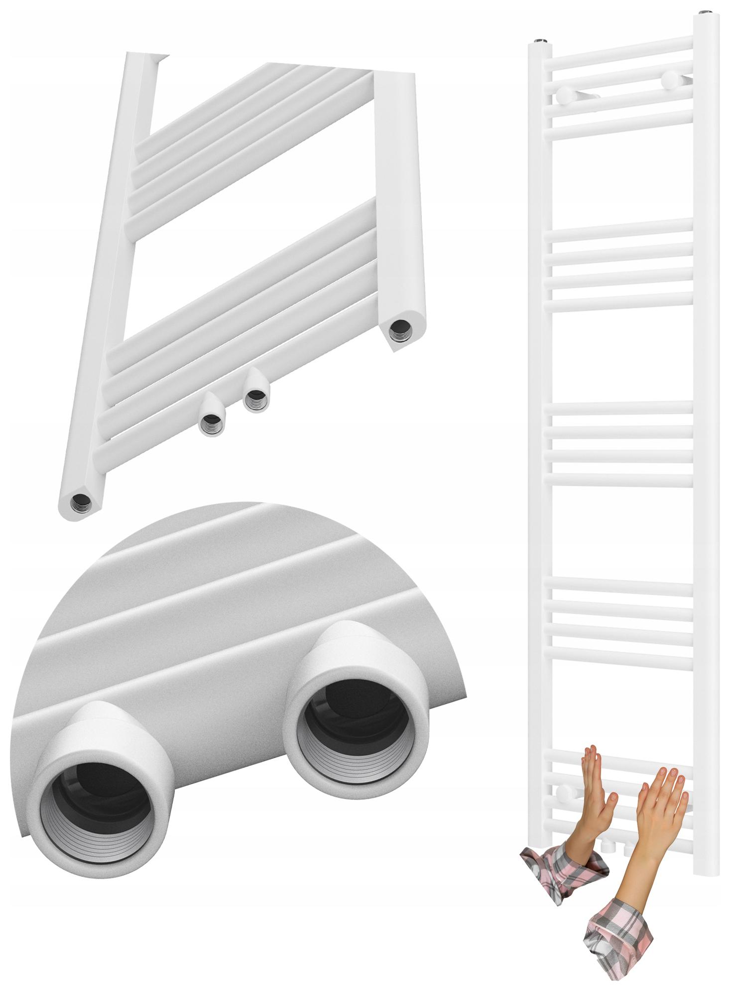 Koupelnový Radiátor Kaloryfer Moderní Žebříkový Bílý 140x40 cm Raven