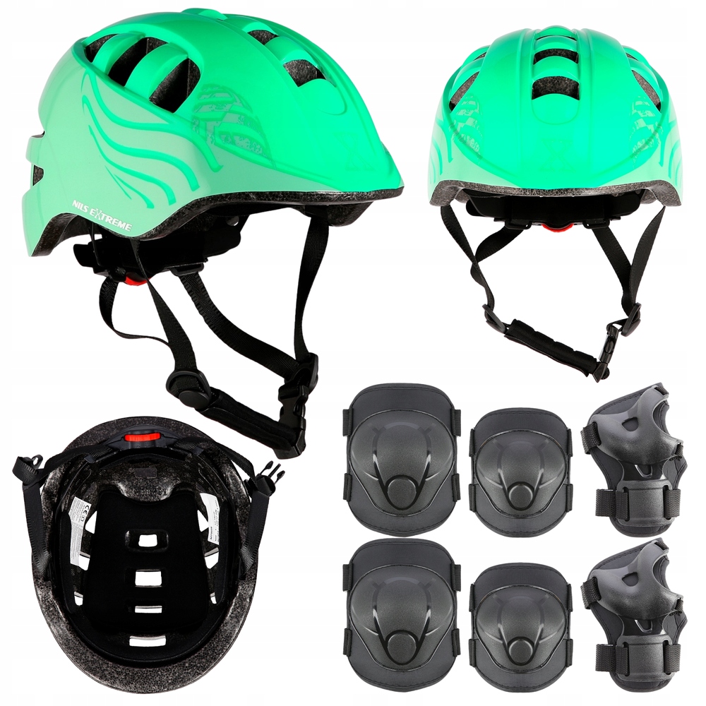 Kask Rowerowy Dziecięcy Regulowany Ochraniacze Na Rolki Hulajnogę r. Xs