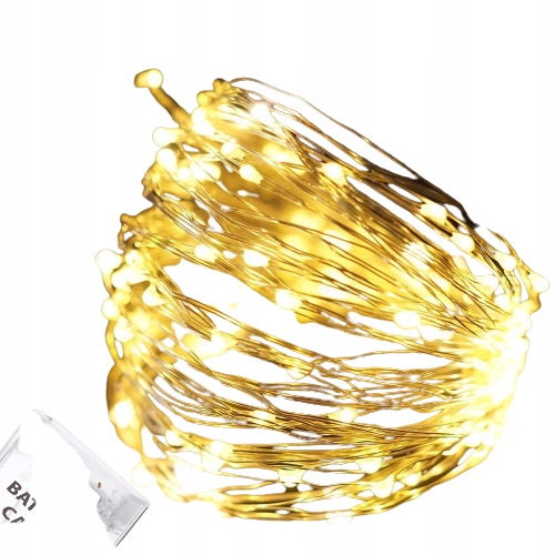 

Lampki na drucie 120 Led białe ciepłe diody