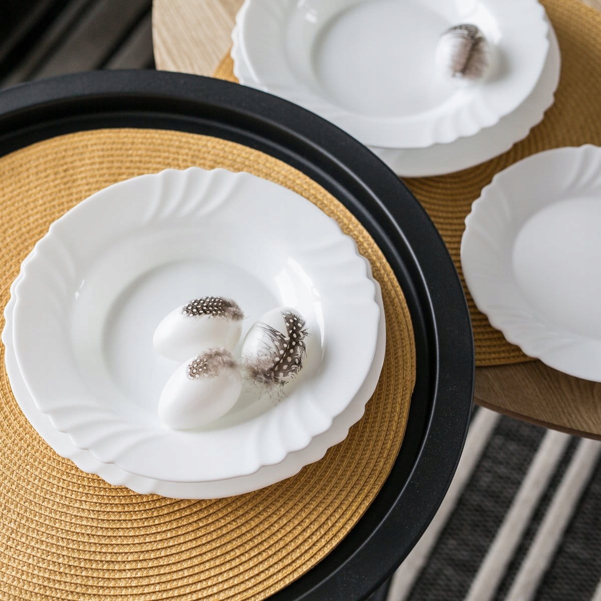 KOMPLET ZESTAW SERWIS OBIADOWY EBRO 36EL 12 OSÓB BIAŁE TALERZE BORMIOLI Kod producenta PE0063