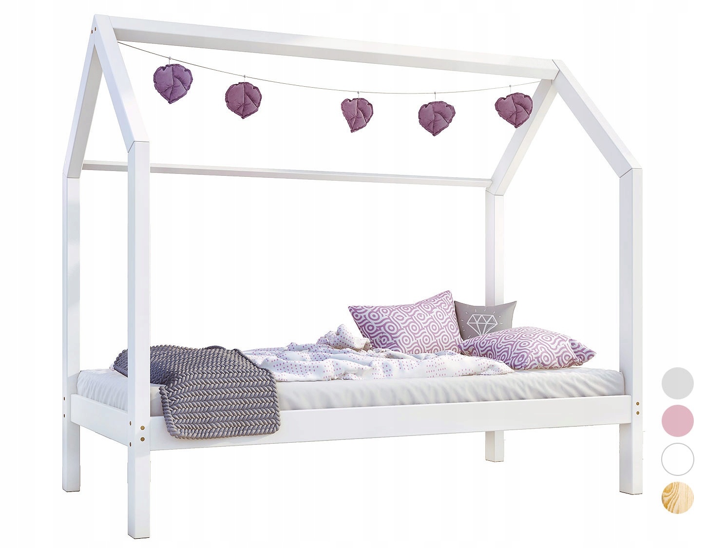 NALA łóżko domek dla dziecka bez barierek 80x160