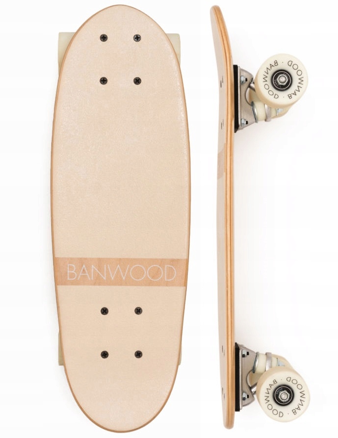 Banwood Vintage Deskorolka 3 lata+ typ cruiser z antypoślizgową taśmą Cream