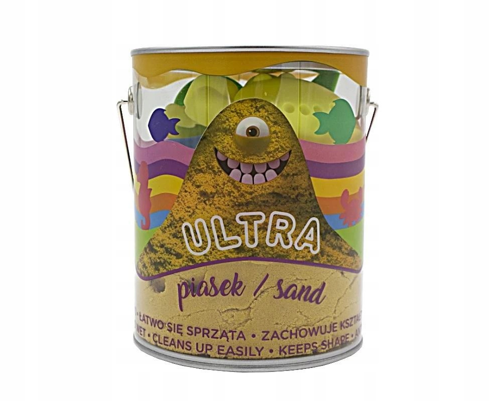 ULTRA PIASEK 900G ŻÓŁTY + 4 FOREMKI MORSKIE ŻYCIE