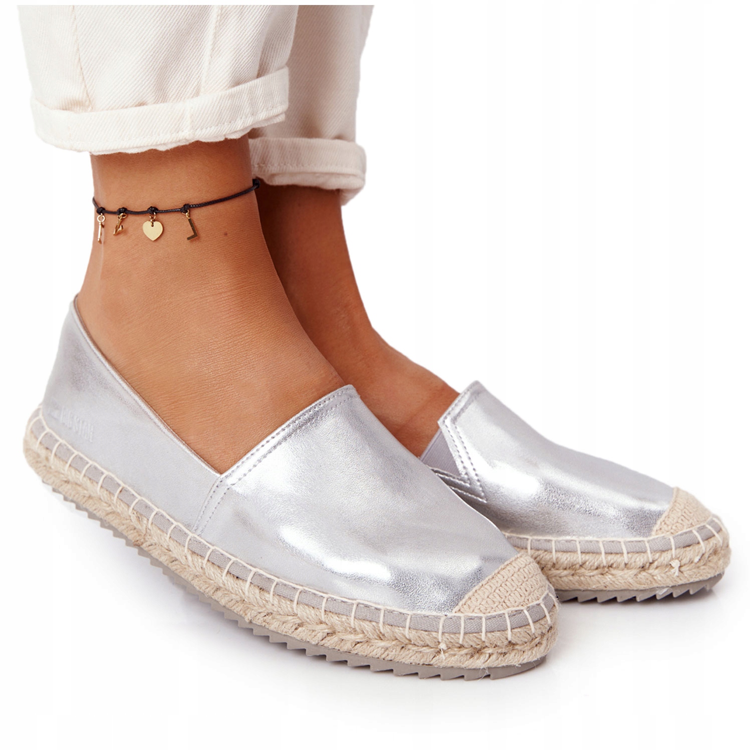 

Espadryle Big Star Plecionka HH274504 Srebrne 39