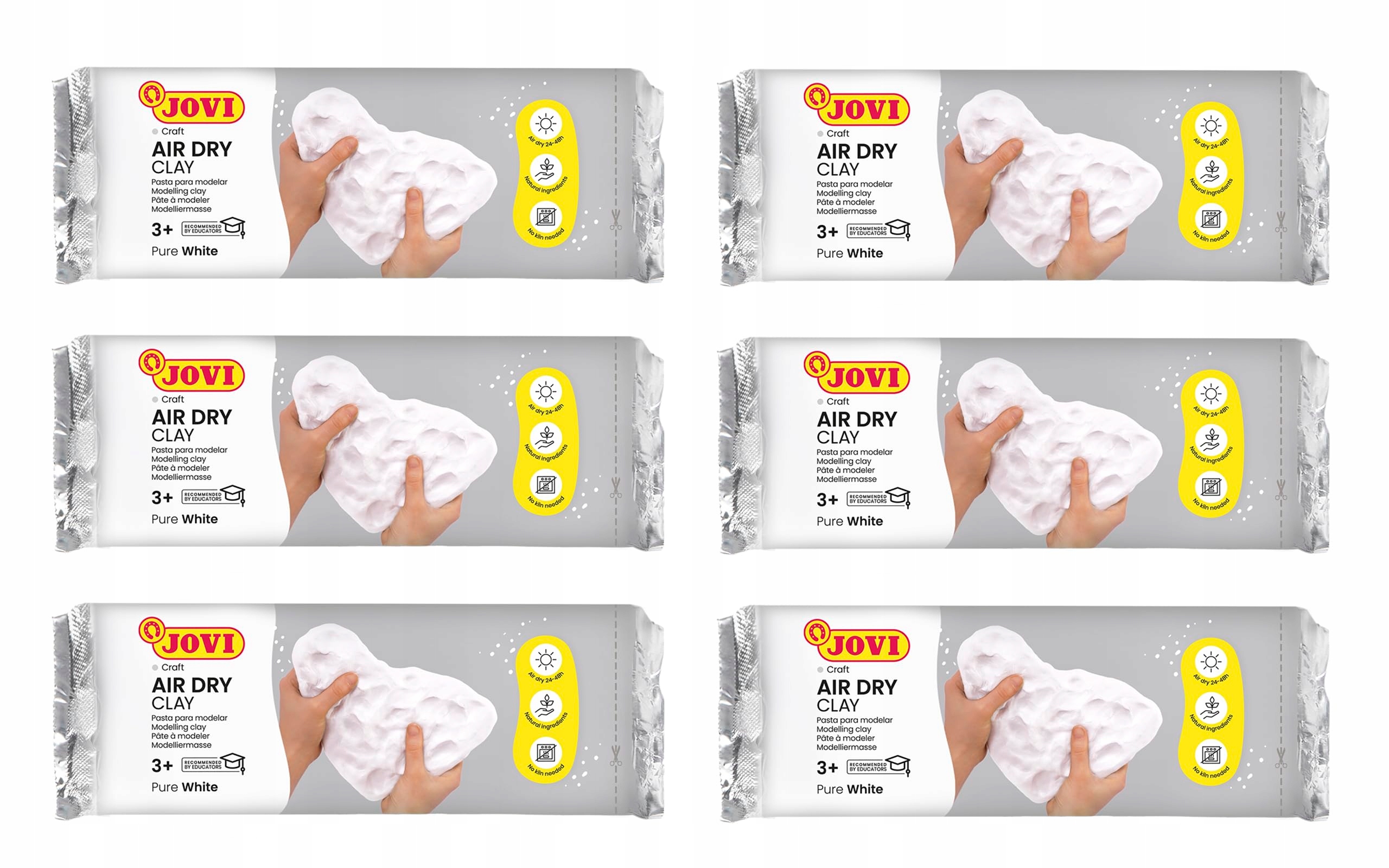 Modelovací hmota Jovi pro odlévání vzduchu 3 kg Bílá 6 Kusů