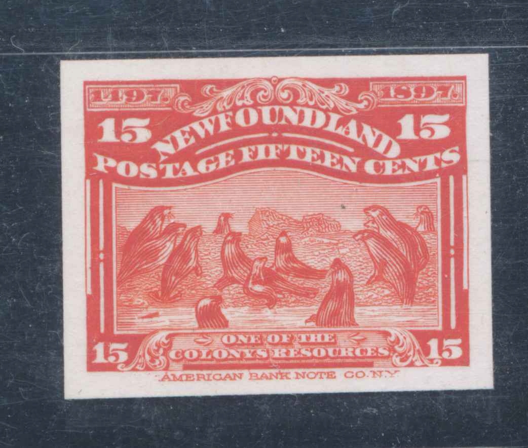 1897 KANADA NOWA FUNLANDIA, SG.75, PRÓBA KARTONOWA * FOKI.