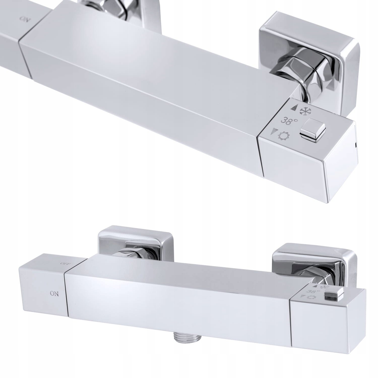 Termostatická Kúpeľňová Sprchová Batéria Cube Kohútik Chróm