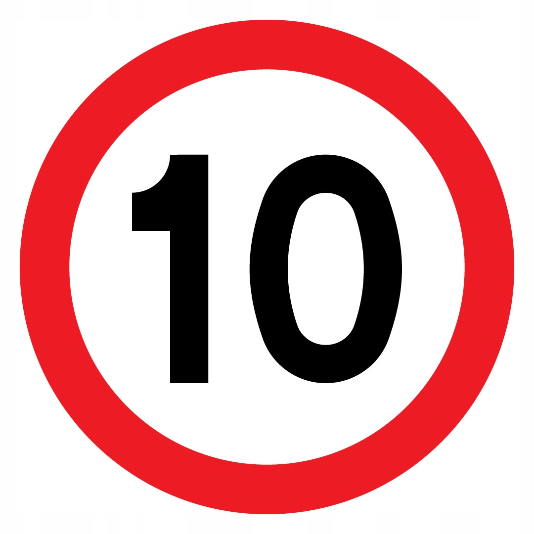 Znak B-33 ograniczenie prędk. do 10 km/h 600 I gen