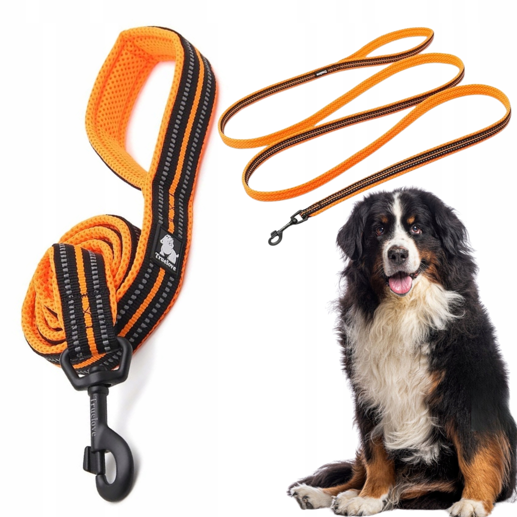 Levně Vodítko Pro Psa Reflexní Silná Truelove Active Oranžová 200 CM, Velikost L