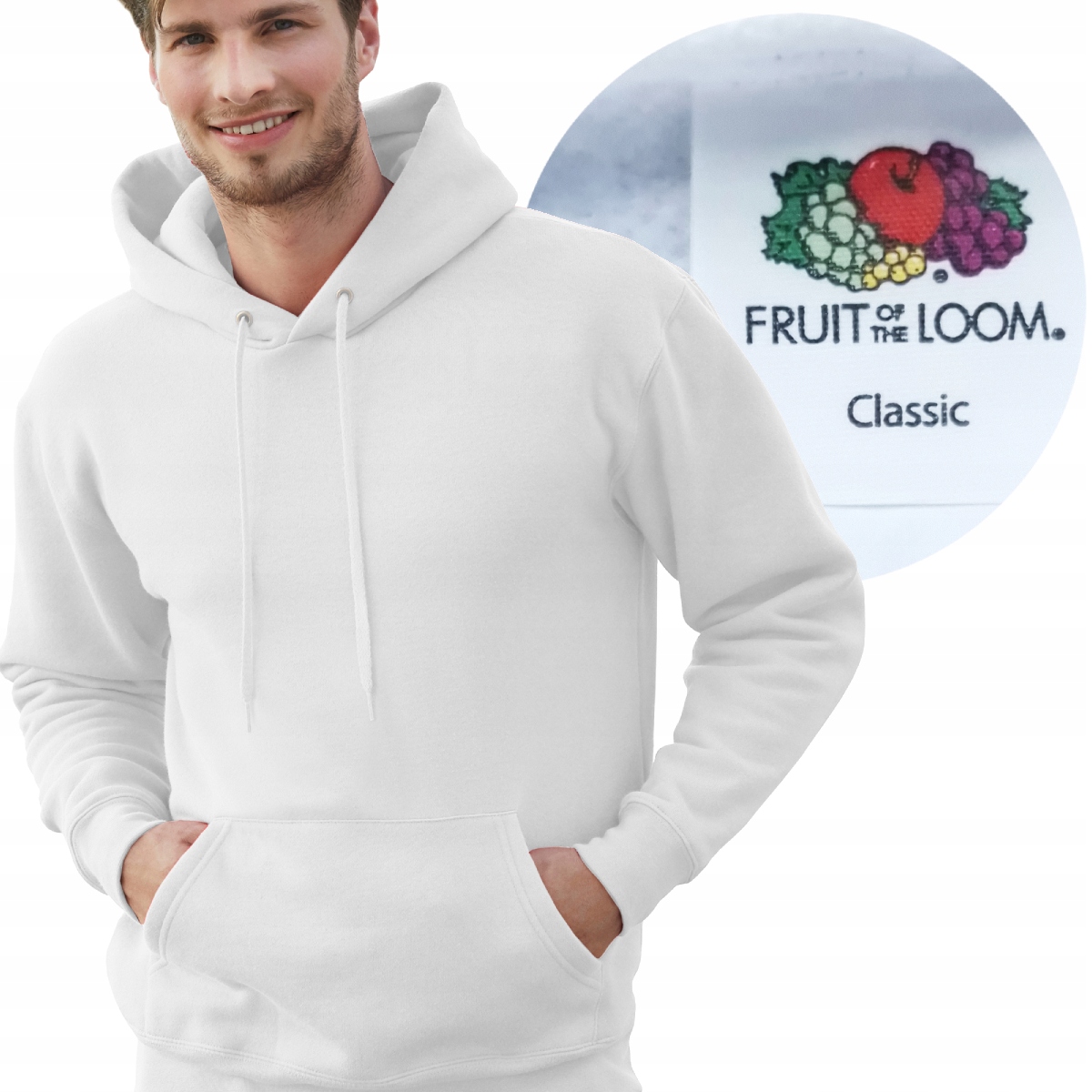 

Bluza Z Kapturem Fruit Hooded Classic white XL