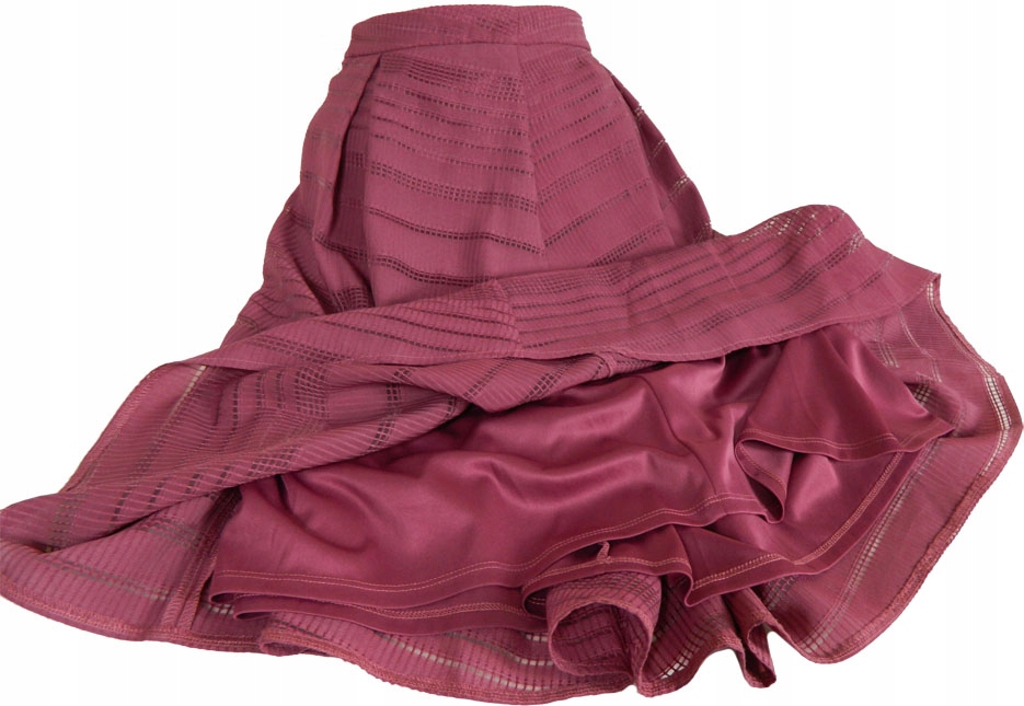 AŻUROWA FIOLETOWA SPÓDNICA Z PODSZEWKĄ 40 42 Marka inna