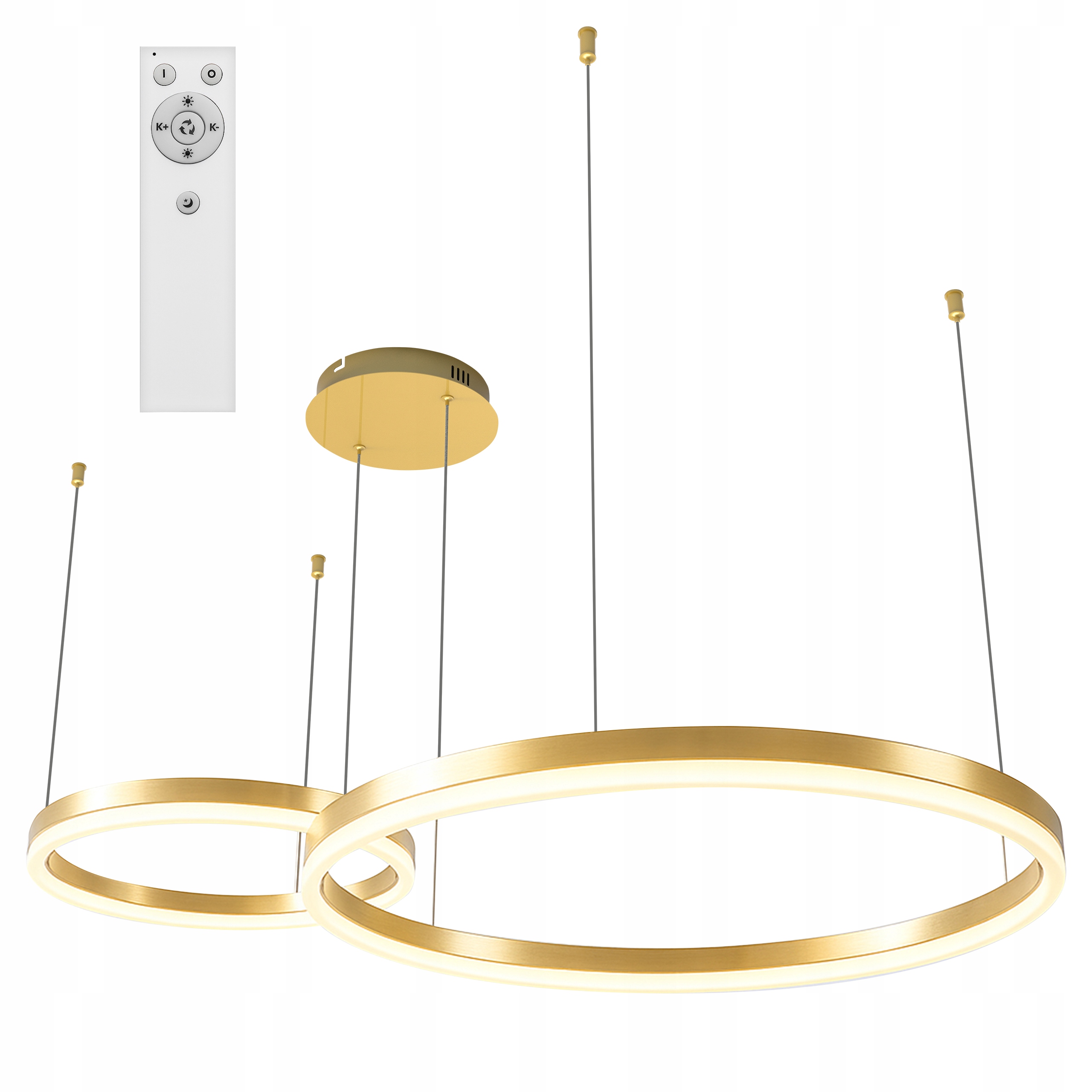 Led závesná lampa luster Ring 40/60 cm 3CCT 3000-6500K čierna Xudo diaľkové ovládanie