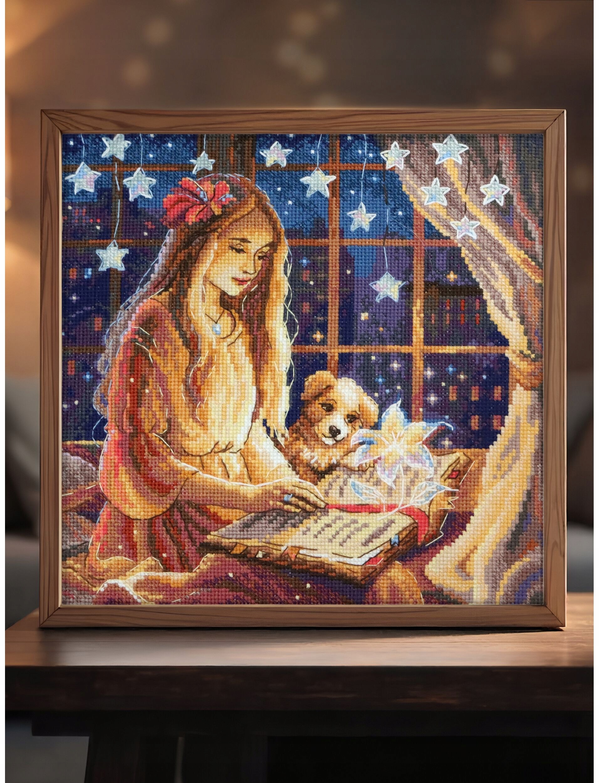 Riolis 2262 Kouzelná kniha, sada na křížkové vyšívání 25x25 cm