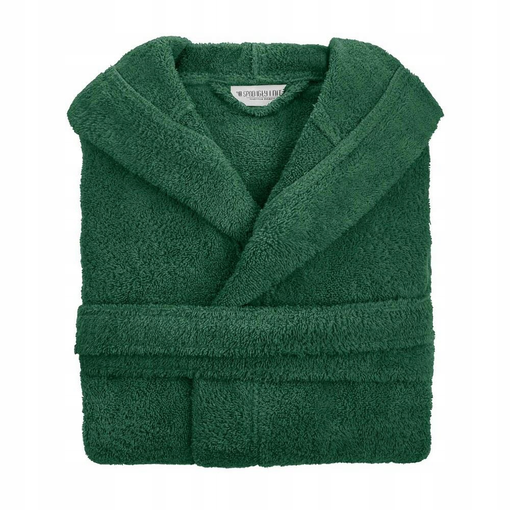 Župan s kapucí z froté Robin XXL, zelený, lahvový, hotelový bavlněný