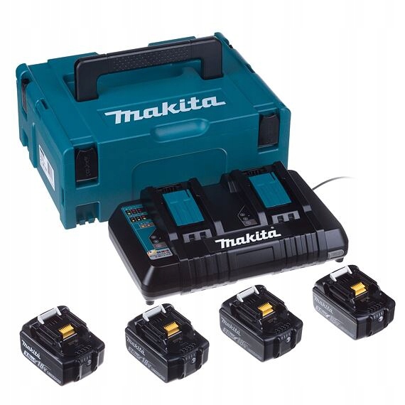 Makita 197970-3 sada akumulátorů 4*BL1830B 18V/3Ah, nabíječka DC18RD, systa