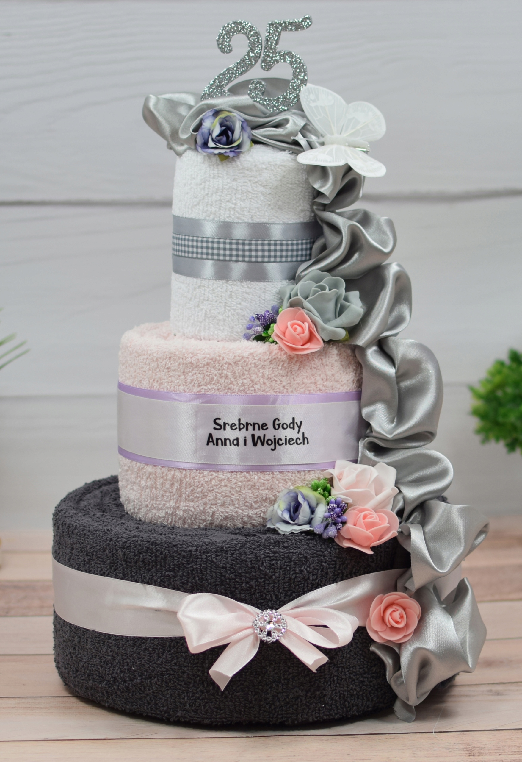 TORT z Ręczników PREZENT na Urodziny Rocznicę Ślub Marka inna