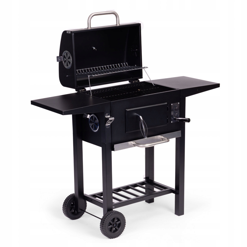 Uhlíkový Gril Multigarden S Teploměrem A Bočními Policemi