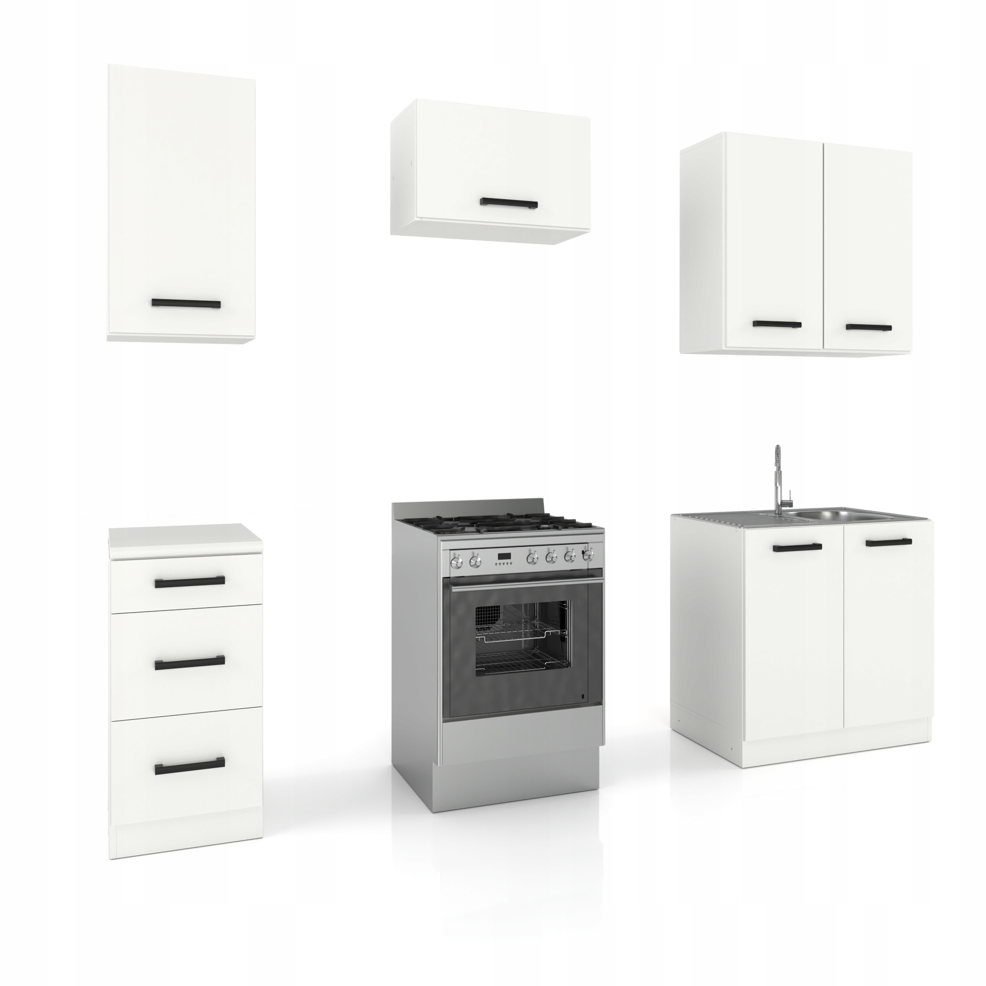 Günstige Küchenmöbel ANIA MINI 1,8m / 1m Weiß matt Andere Marke