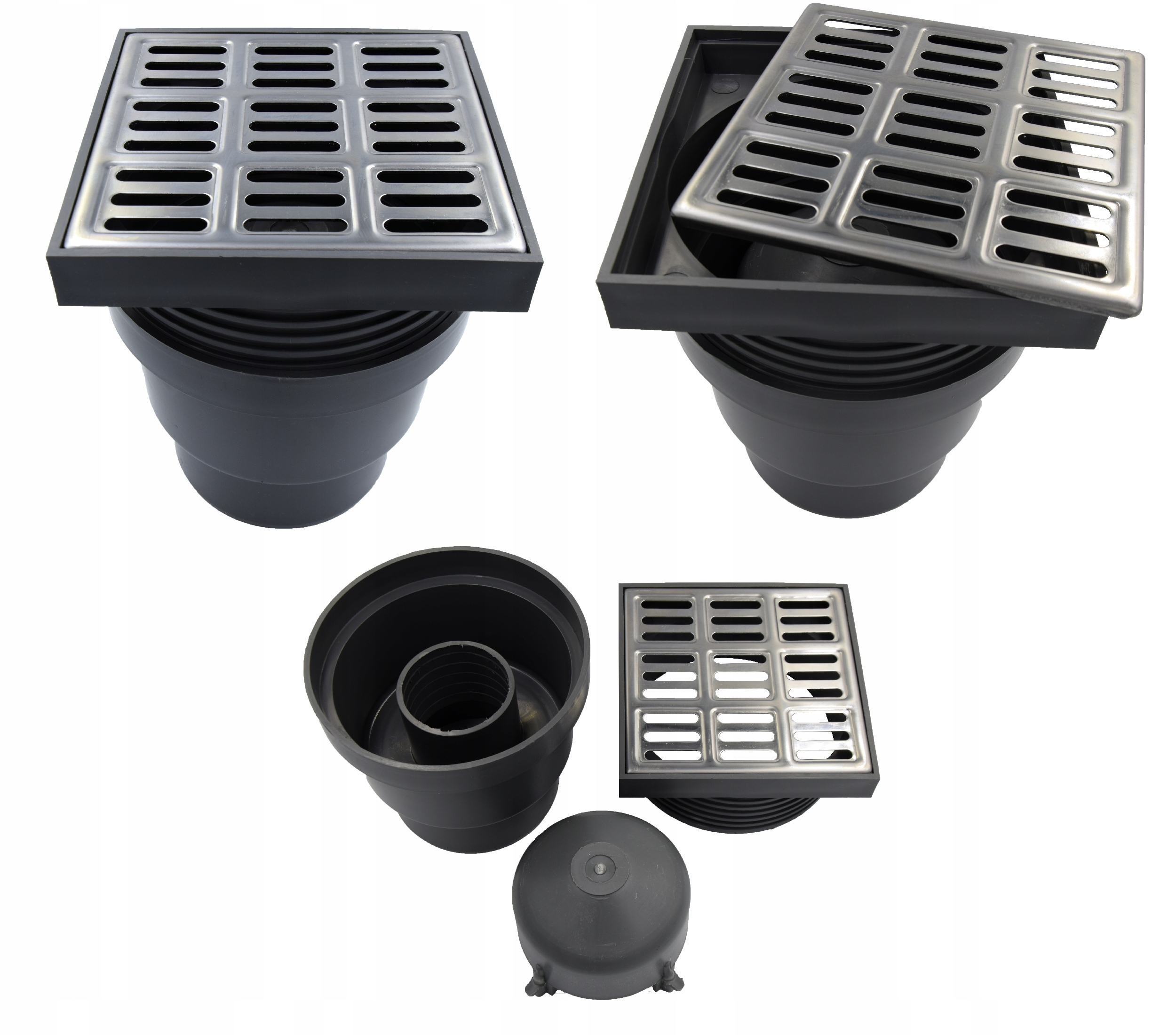 

Kratka Ściekowa 15X15cm Pionowa Fi 110 Ruszt Stal